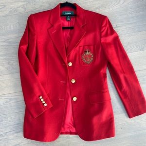 Green label Lauren Ralph Lauren red boyfriend blazer